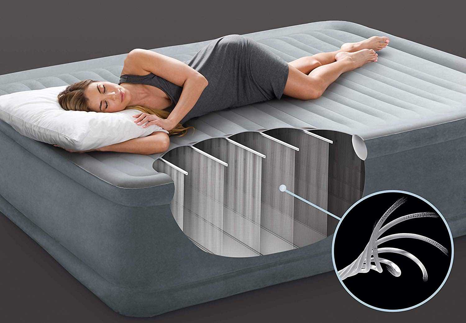 Intex 64414 Luftbett Comfort Plush Elevated Airbed Kit Queen