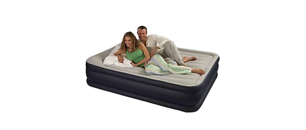 Intex Luftbett Deluxe Pillow grey-blue Queen (230 V)