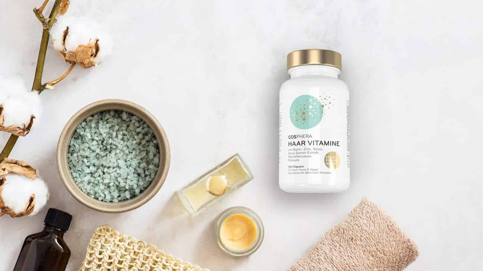 Cosphera Haar-Vitamine - Hochdosiert mit Biotin, Selen, Zink, Folsäure, Hirse Samen Extrakt - 120 vegane Kapseln im 2 Monatsvorrat