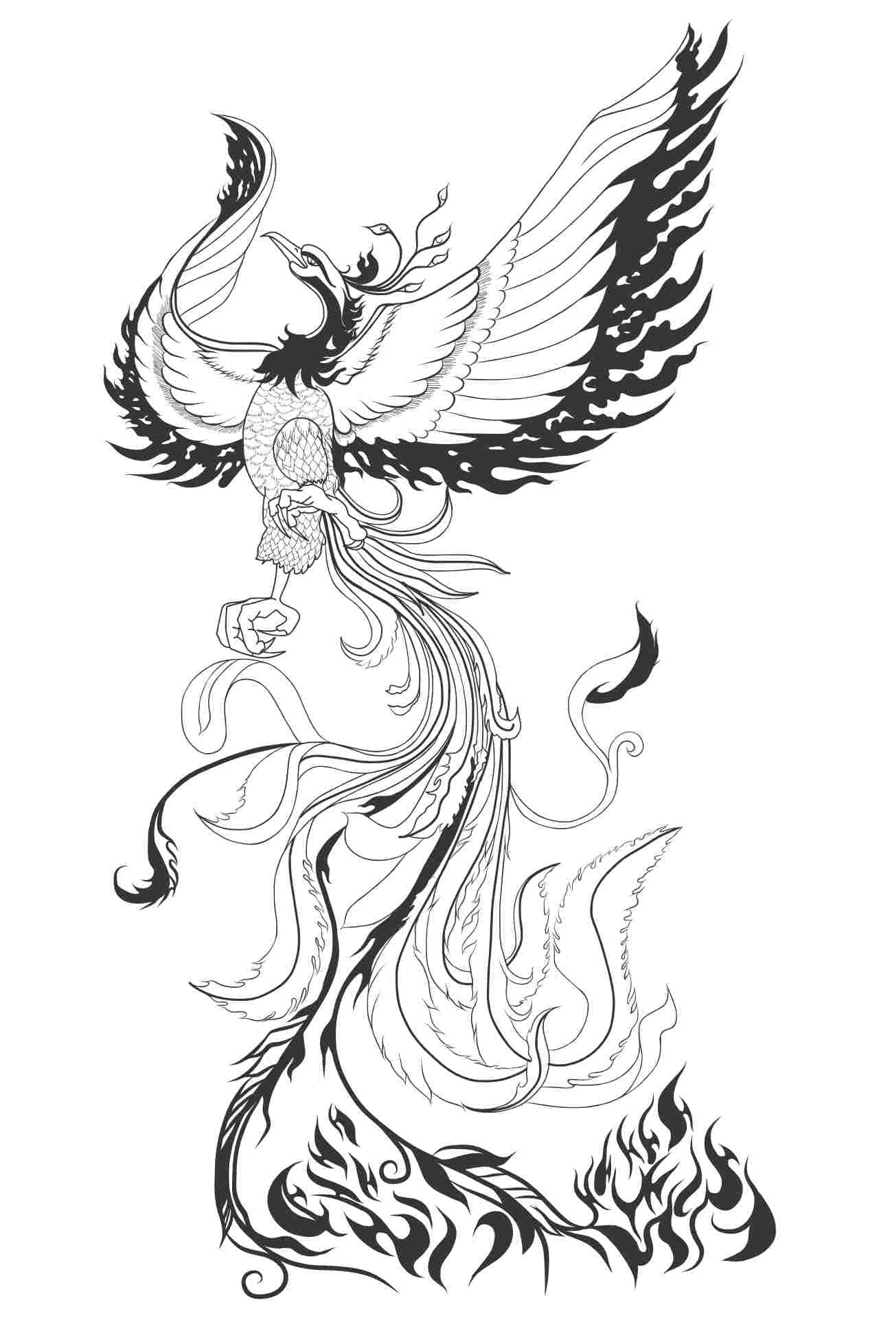 Phönix-Tattoo-Vorlage-7