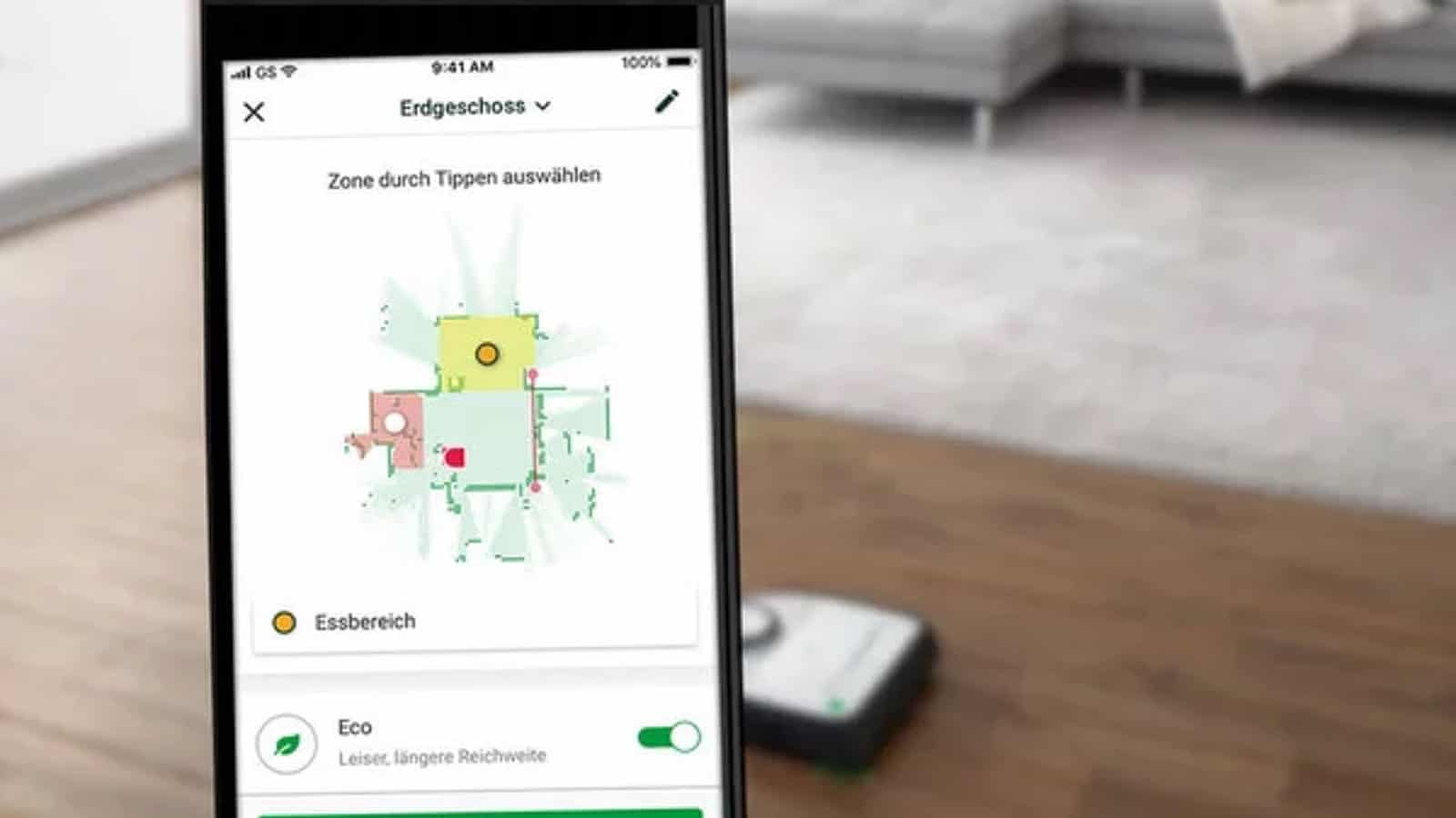 Bereichsmarkierung mittels der App